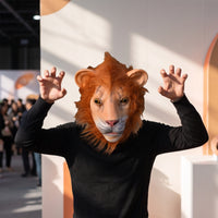 Realistic Lion Mask Full-Face Lion Head Mask Breathable Tear-Resistant for Halloween