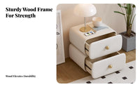 archedd End Table Cream aesthetic Nightstand Minimalist Design for Homeowners, Adults