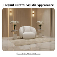 Curved Sectional Sofa Wabi-Sabi Inspired Curved sectional Sofa Creamy cream Deep Seat for Business Owners, spa lounge, Apartment