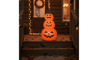 Freestanding Inflatable Jack-O'-Lantern Stack Seasonal Lighted Jack-O'-Lantern Scene Classic Spooky Halloween Inflatable Scene Outdoor for Yard, Porch, Garden, Party