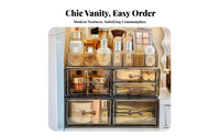 Tiered cosmetic Case with Drawers Clear View Design Multi-Tier Makeup Trolley