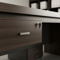 Ample Storage Space Solid Wood Office Desk Long-Lasting & Sturdy Wood Computer Desk Heavy Duty Modern Computer Table Scratch Resistant for Executives, Study Room