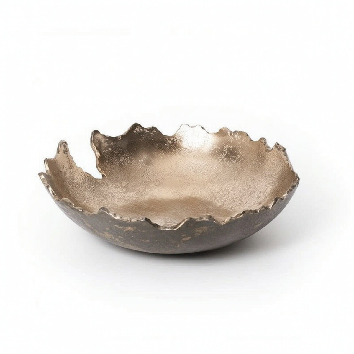 Aluminum Pedestal Bowl Reflective Bowl with Pedestal Base Decorative