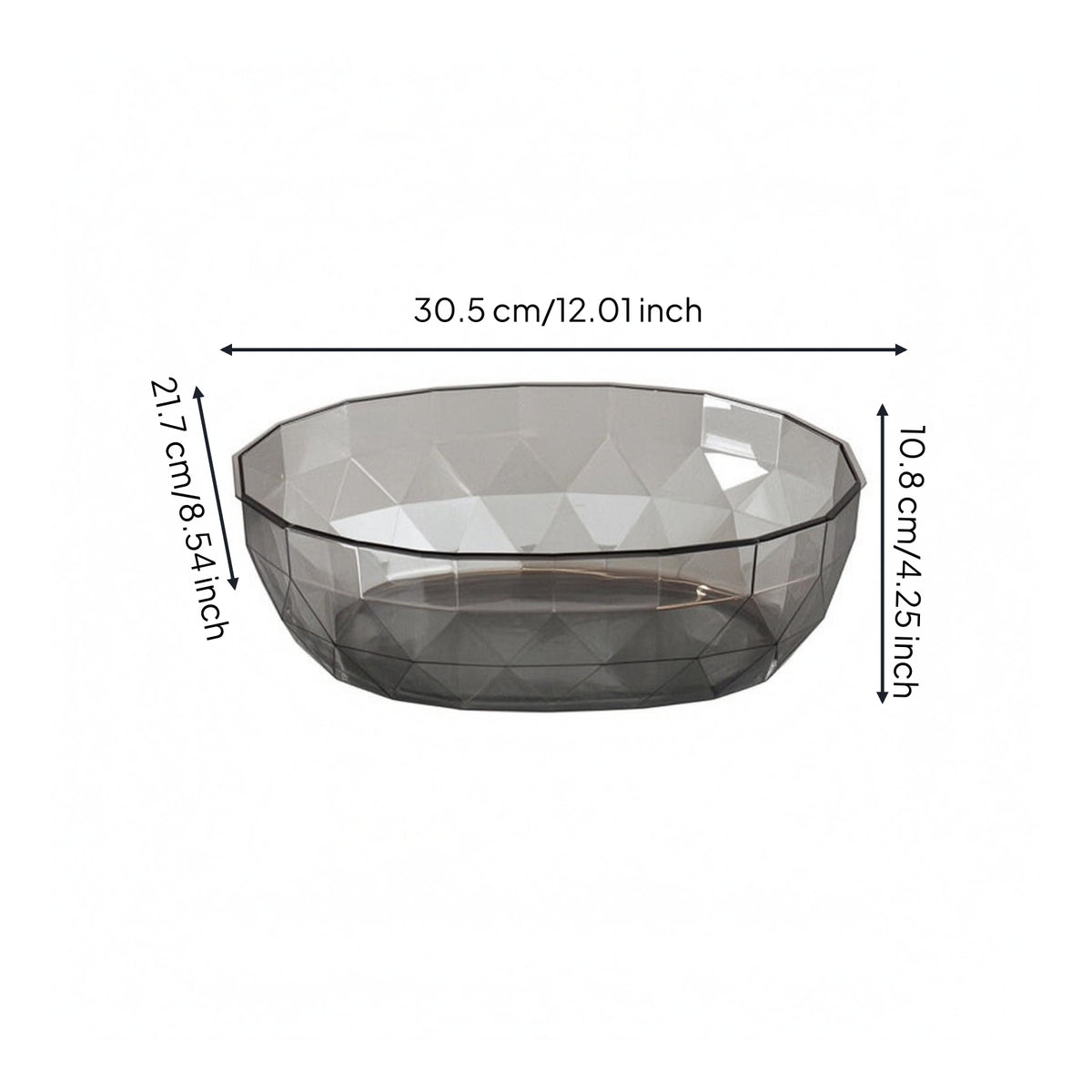 Oval Fruit Bowl Transparent Tableware Long-Lasting