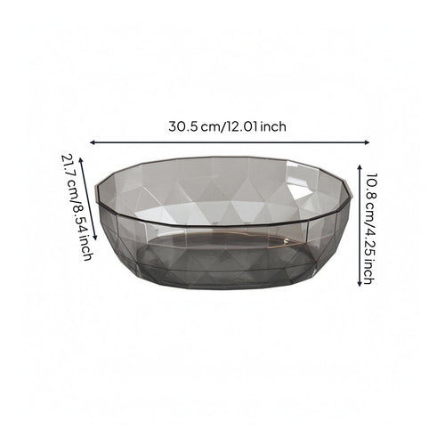 Oval Fruit Bowl Transparent Tableware Long-Lasting