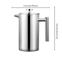 Insulated French Press with Double-Wall Minimalist French Press Coffee Pot Lightweight Cafetiere for Office