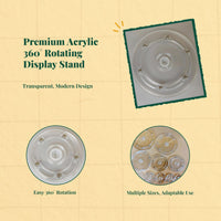 Acrylic Rotating Display Stand, 360° Rotating Turntable, Transparent Organizer for Jewelry, Cakes, Office