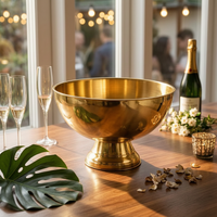 Stainless Steel Ice Bin Wide Mouth Champagne Bowl Large Capacity