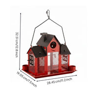 Solar Bird Feeder House Roofed Garden Decor for Outdoor