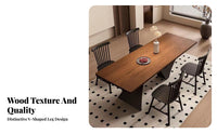 Multi-Purpose Solid Wood Dining Table Sturdy Construction Wooden Dining Table Artistic Design Heavy Duty for Apartment Dwellers, Homeowners, Design Enthusiasts, Living Room, Office