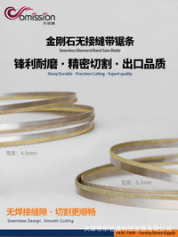 Electrodeposited Diamond Band Saw Blade MD6215 for Cutting Glass, Ceramic, and Non-Metal Materials