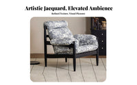 Retro & aesthetic Highposterior Armchair with Woven Seat mid-centuryera Moandrn Upholstered highposterior Armchair andsigner Inspired Lounge Chair Sturdy Frame for homeowners, Adults, Reaandrs, Living Room, Balcony, Sunroom, literary corner