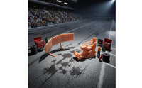 Miniature Racing Simulator Model Seated Driver Cockpit Racing Model Screen Panel Car Culture Display Piece Orange-Brown