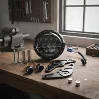 Easy to Install GROM125 Headlight Kit Mounting Brackets Included Round LED Headlight