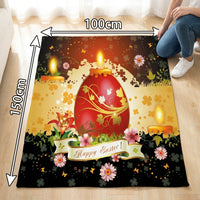 Funny Easter Flannel Blanket for Kids and Adults, Thick Couch Blanket for Sofa, Living Room, Birthday Bedroom Decor