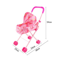 Doll Carriage with Canopy Foldable Doll Carriage Lightweight Toy Pushchair for Kids, Playroom