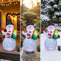 Inflatable Snowman with Lights Built-in LED Light Christmas Snowman Inflatable Holiday Decor Illuminated Bright for Yard, Garden