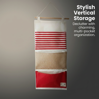 Hanging Storage Organiser with Pockets, Wall Hanging Storage Bags, Over Door Storage Organiser, Dorm Room Striped Hanging Organizer
