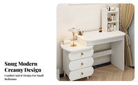 Vanity Set with Lighted Mirror Vanity Desk Dressing Table Storage Drawers Space-saving Design Suitable for Women Apartment Bedroom Walk-through Closet
