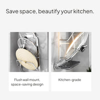 Stainless Steel Wall Mounted Pot Lid Rack, No-Drill