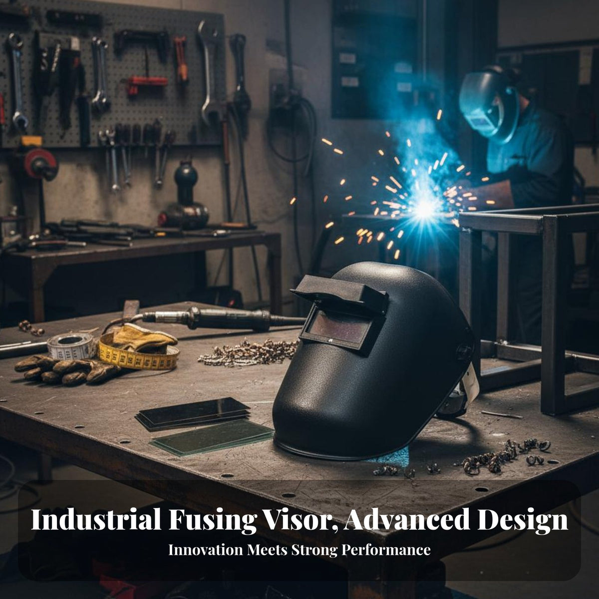 Head-Mounted Metalworking Helmet Hands-Unrestricted Design Flip-up Metalworking Face Shield Safety Gear Long-Lasting Lightweight