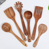 亚马逊热销厨具炊具套装套装柚木烹饪勺锅铲炒菜漏勺木质勺子全套