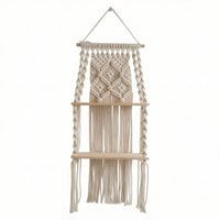 Macrame Wall Hanging Shelf Bohemian Home Decor Decorative for Apartment, Renters