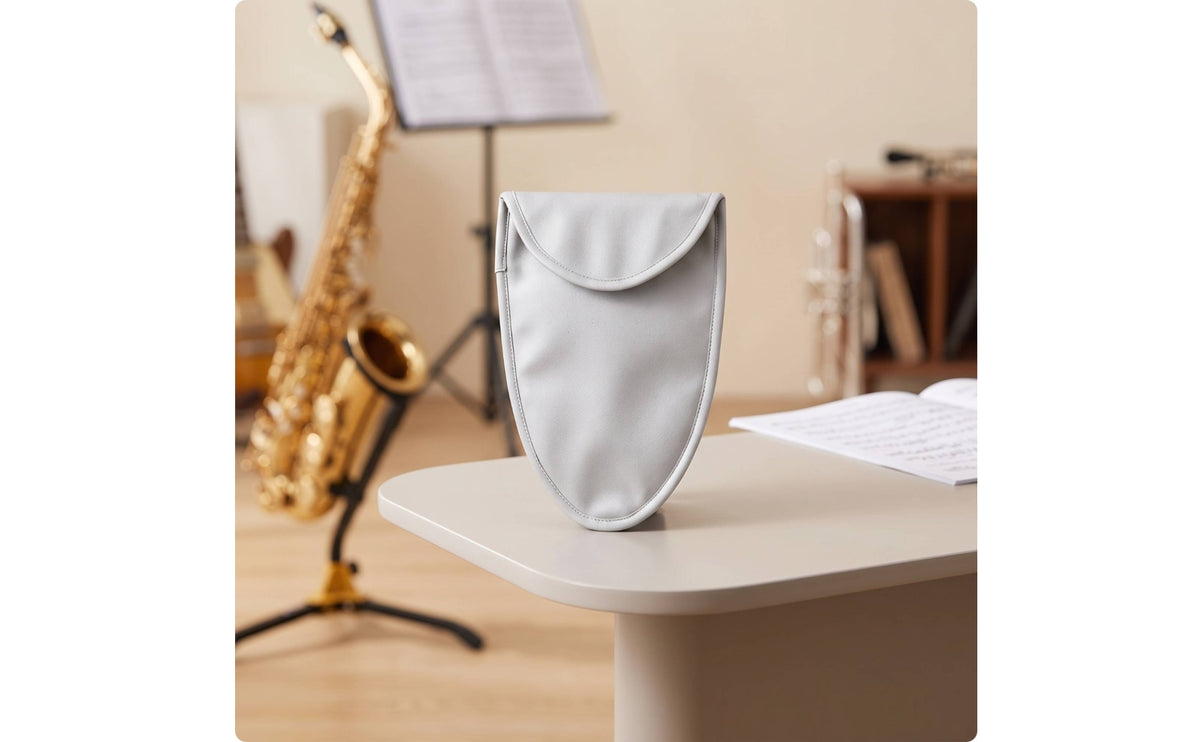 Saxophone Accessory Pouch with Flap Double-Layer Saxophone Neck Pouch Soft for Saxophonists, Instrumentalists, Rehearsals, Music Lessons, Travel