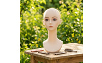 Mannequin Head with Shoulders Matte Manikin Head with Shoulders Life-Size Hairpiece Display Bust for Cosplay