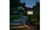 LED Illuminated Solar Address Sign with Stake Ground-Mount Solar House Number Sign Outdoor Slim for Homeowners, Delivery Drivers, Yard, Driveway, Garden, Mailbox Area
