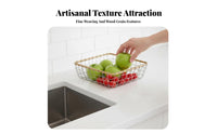 Wire container with Wood Handles adaptable Storage Basket Modern & design for Renters