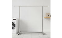 Stainless Steel Rolling Clothes Rack Floor-Standing Clothes Rack with Shelves Mobile Furniture Heavy-Duty for Bedroom