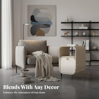 Transparent C-Shaped Table Multifunctional Nightstand Clear Look for Living Room