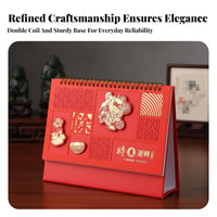 Horse Year Calendar, Chinese Design, Large Layout, Desktop, Gold Foil, Customizable