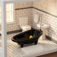 Realistic Design Doll Bathtub Polished Surfaces Miniature Bathtub Promotes Skill Development for Children, Dollhouse, Display, Photography