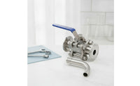 1.5 Inch Ball Valve with Rotating Arm Smooth Rotation Sampling Valve with Tri-Clamp End Long-Lasting Pickup Tube Corrosion-Resistant for Brewing Kettles