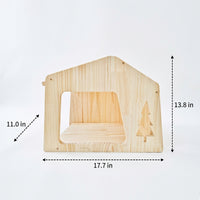 Wall Mounted Cat Shelf with Enclosed House and Hammock, 5-Level Activity Tree