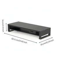 Ergonomic Computer Monitor Riser with Drawer Double-Layer Monitor Stand with Drawer Multi-Functional Computer Desk Organizer Rectangular for Professionals