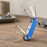 Bicycle Repair Tool Kit, Multi-Function Folding Bike Repair Tool and Wrench Set for Tire Patching