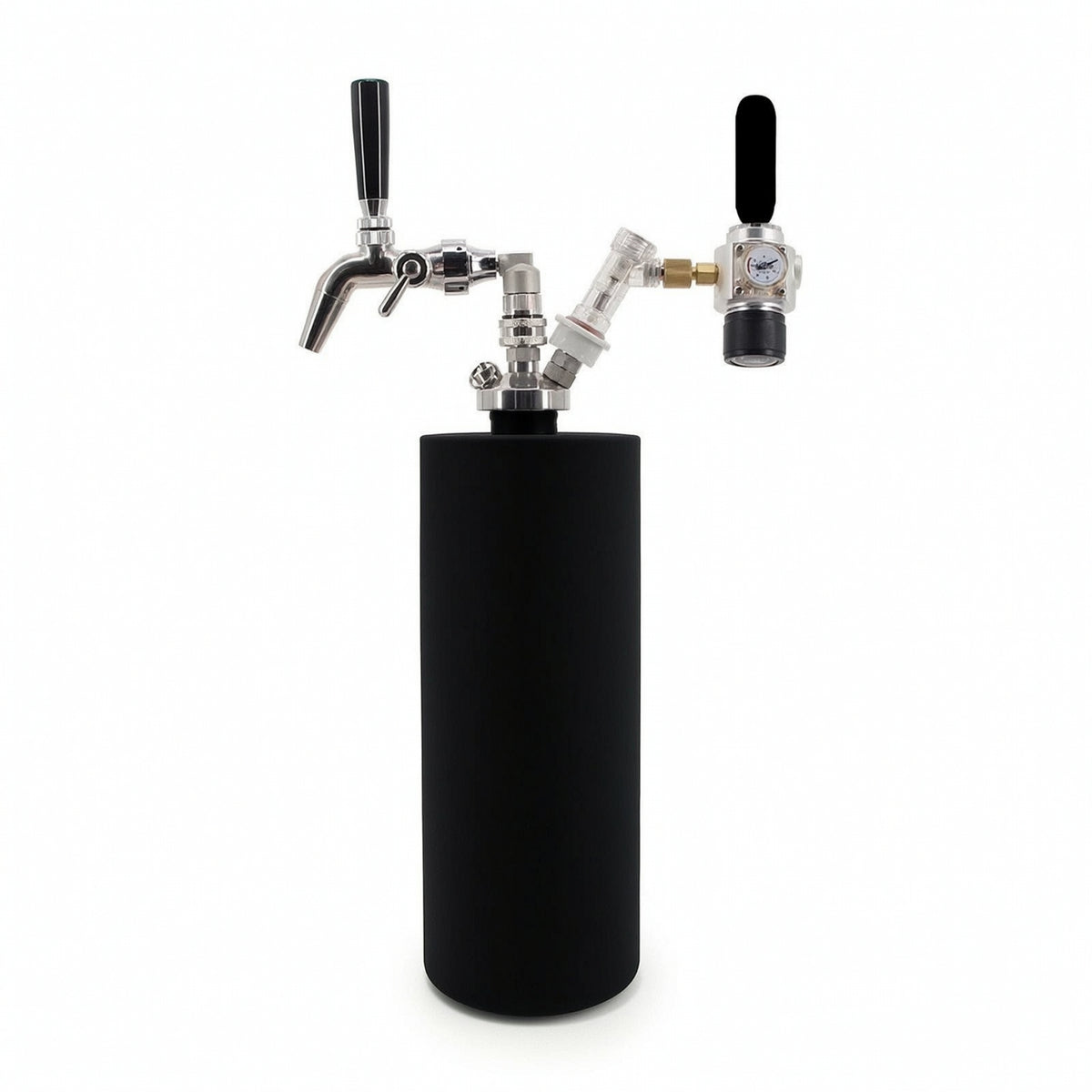Double Ball-Lock Beer Dispensing Kit with Regulator Adjustable Rate-Adjustment Mini Keg Dispenser Backflow-Preventing