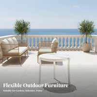 4 Pieces 4-Piece Woven Lounge Furniture Nordic Design & Aesthetic Patio Seating Set Modern Design Weather-Resistant for Balcony