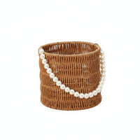 Multi-Purpose Rattan Design Flower Basket Multifunctional Small Woven Tote Artisanal House Decoration Lightweight for Party Decor