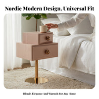 Round Pedestal Table Creative Design Nightstand Space-Saving for Bedroom, Office