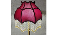 Beaded Tassel Lampshade Ornate Suede-Like Material Lampshade Vintage