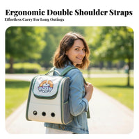 Breathable Cat Carrier Backpack Large Capacity Foldable Pet Backpack Built-in Safety Leash for Travelers, Traveling, Vet Visits, Outdoor