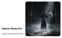 8 Pieces Grim Reaper Robe Set Faceless Hood Cosplay Garment Includes Accessories