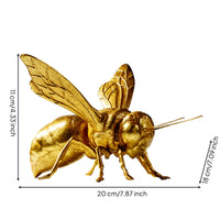 Bee Figurine Gold-Colored Resin Bee Figurine Detailed Form