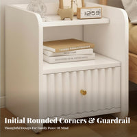Bedside Drawer Unit Rounded Corners Single-Drawer Bedside Table Elevated Legs
