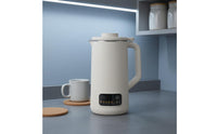 Compact Electric Soy Milk Appliance White Soy Milk Machine Cylindrical Blended Drink Appliance Side Handle