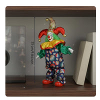 Ceramic Clown Figurine Handmade Clown Doll Movable Pose